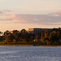 Late afternoon with the sun and lake. Dianetics and Scientology Canberra.